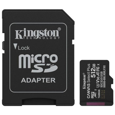 KINGSTON 512GB Canvas Select Plus CL10 microSDXC memóriakártya (SDCS3/512GB)
