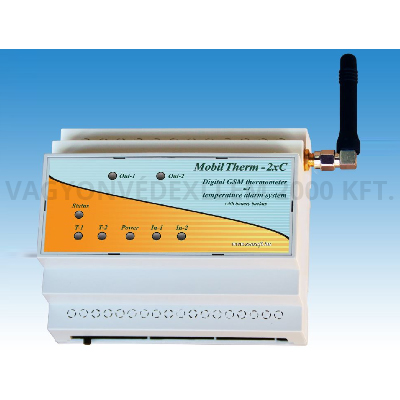 MobilTherm-2xC GSM hőfokszabályzó és hőfokriasztó (beépített akku)
