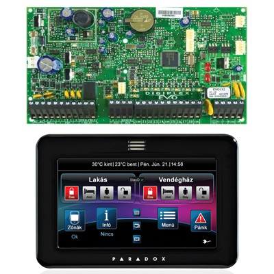 PARADOX EVO192 TM50 fekete érintőképernyős kezelővel