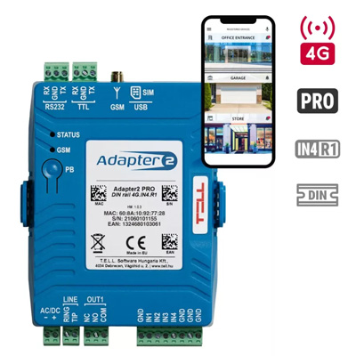 TELL Adapter2 PRO DIN rail - 4G.IN4.R1 GSM kommunikátor